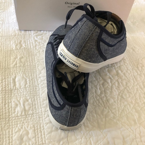BEN SHERMAN Conall Lo Twill Sneaker - Navy Texti - Picture 3 of 5